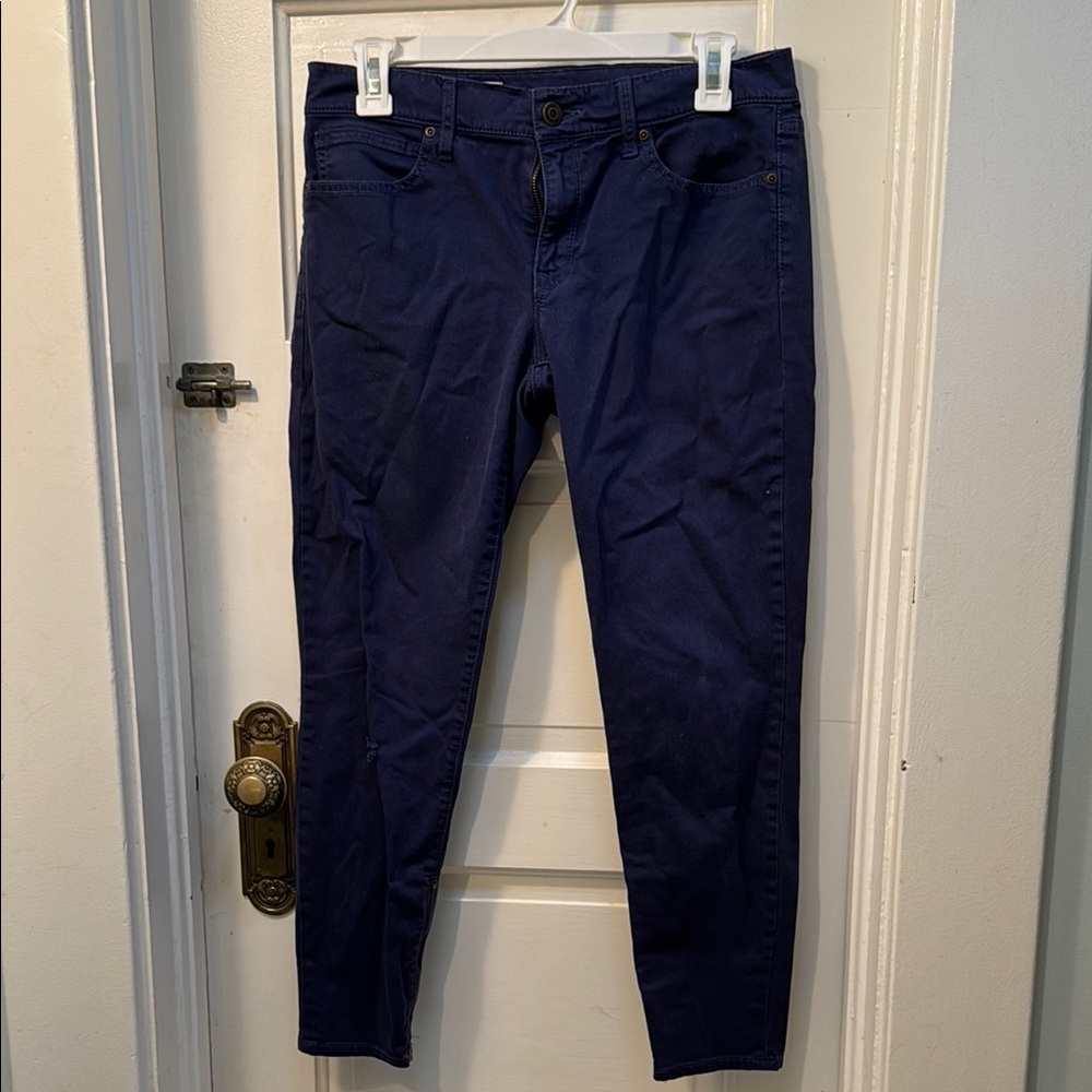 Navy Blue Slim Fit Pants